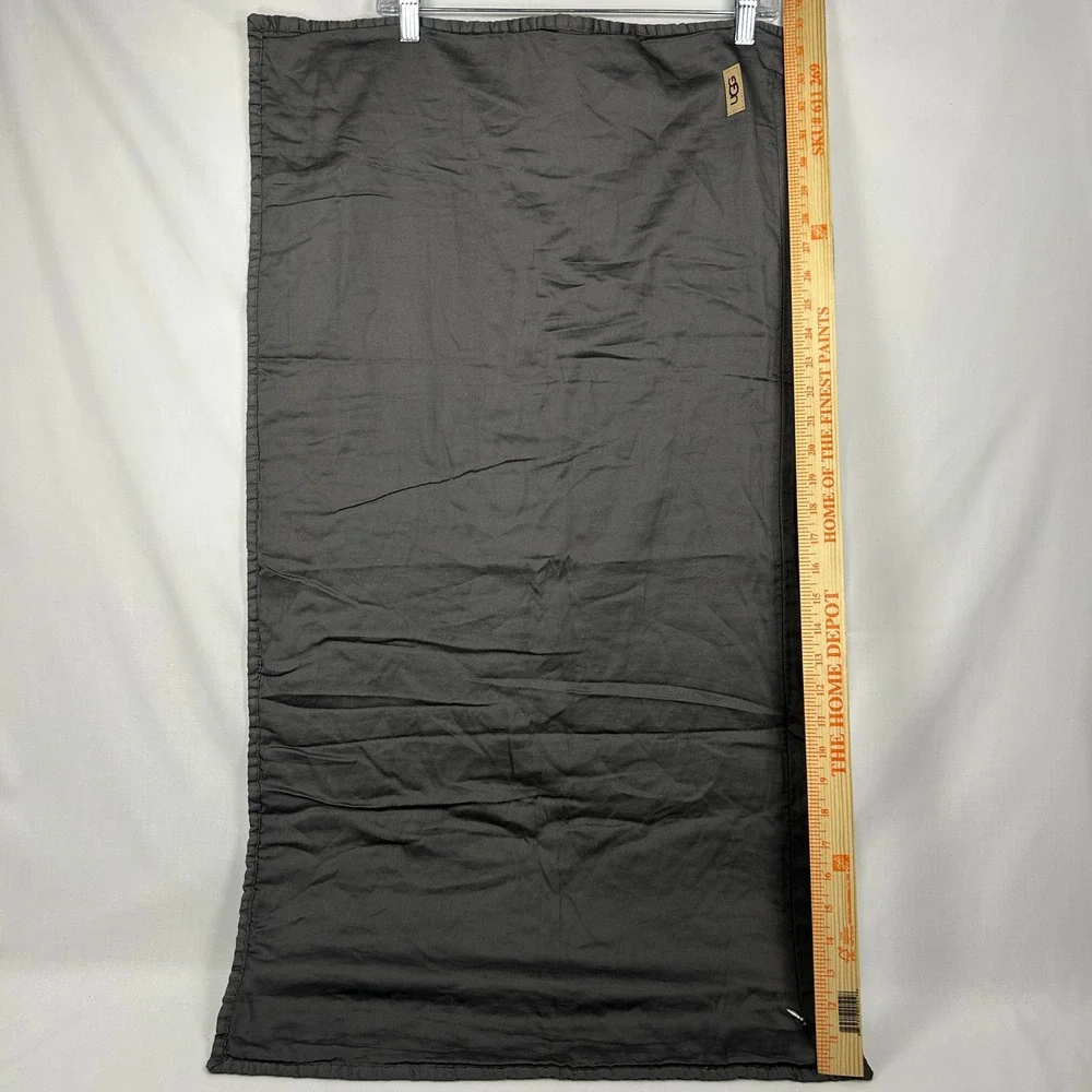 UGG Charcoal Grey Quilted Body Pillow Sham Cover – Leather Logo Patch